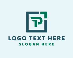 Corporate - Modem Wing Company Letter P logo design