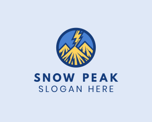 Skiing - Mountain Lightning Summit logo design