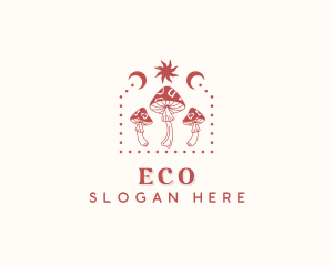 Herbal - Organic Shrooms Garden logo design