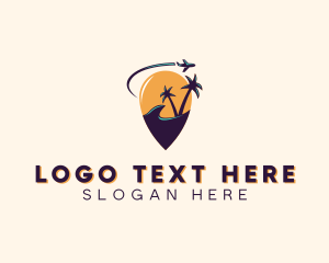 Location - Airplane Beach Travel logo design