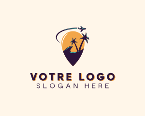 Locator - Airplane Beach Travel logo design