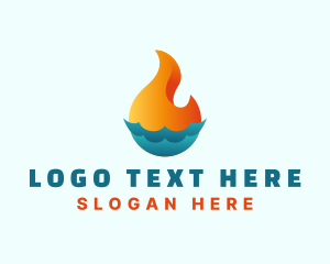 Sustainable Energy - Industrial Water Flame logo design