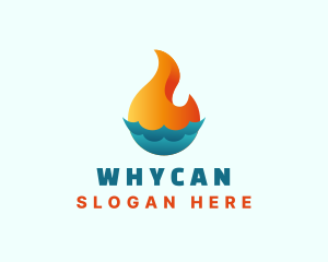 Industrial Water Flame  Logo
