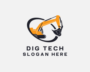 Excavator Construction Machine logo design