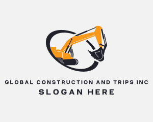 Excavate - Excavator Construction Machine logo design