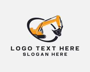 Digger - Excavator Construction Machine logo design
