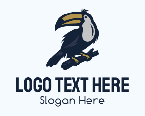 Forest Animal - Tree Branch Toco Toucan logo design
