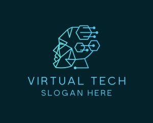 Virtual - Cyber Artificial Intelligence logo design