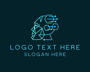 Human - Cyber Artificial Intelligence logo design
