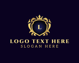 Fleur De Lis - Luxury Crown Shield logo design