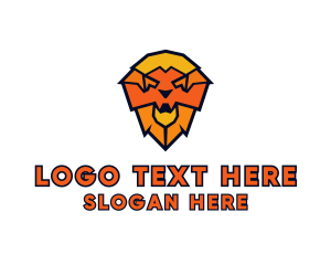 White Flag - Geometric Lion Mane logo design