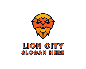 Geometric Lion Mane logo design