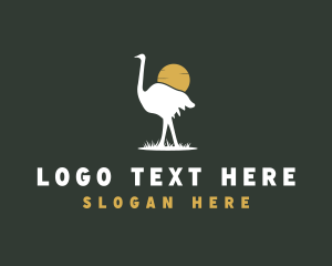 Snow Leopard - Ostrich Bird Safari logo design