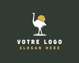 Ostrich Bird Safari Logo