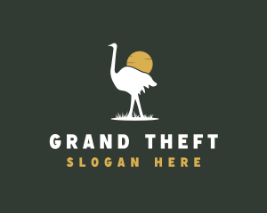 National Animal - Ostrich Bird Safari logo design