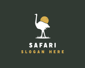 Ostrich Bird Safari logo design