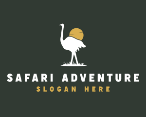 Ostrich Bird Safari logo design