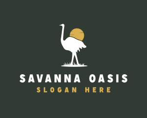 Savanna - Ostrich Bird Safari logo design