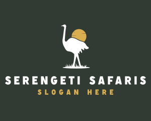 Ostrich Bird Safari logo design