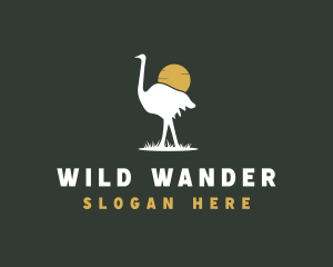 Ostrich Bird Safari logo design