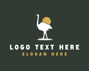 Savanna - Ostrich Bird Safari logo design