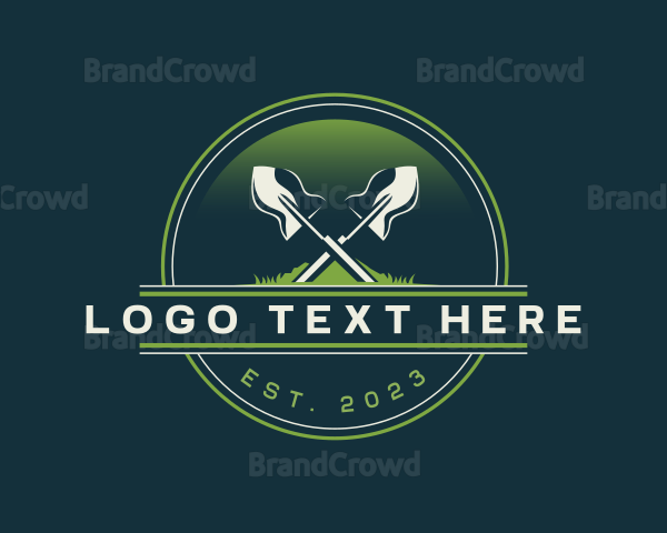 Shovel Landscaping Garden Logo