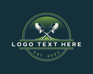 Lawn - Shovel Landscaping Garden logo design