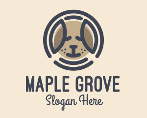 Puppy Dog Circle logo design