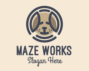 Puppy Dog Circle logo design