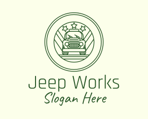 Jeep - Green Monoline Jeep logo design