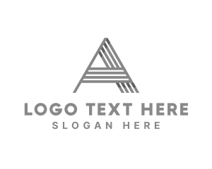 Alphabet - Metal Striped Company Letter A logo design