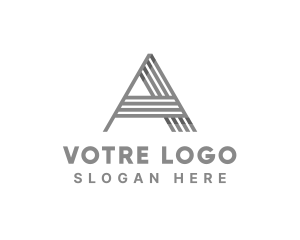 Metal Striped Company Letter A Logo