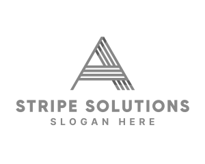 Stripe - Metal Striped Company Letter A logo design