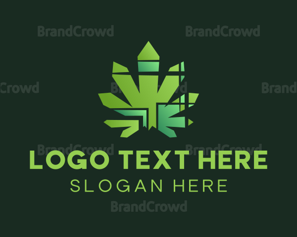 Green Abstract Marijuana Logo