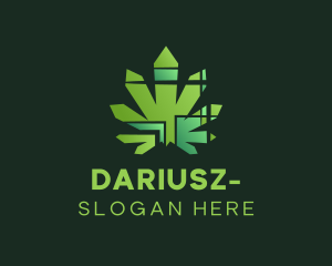 Medical Marijuana - Green Abstract Marijuana logo design