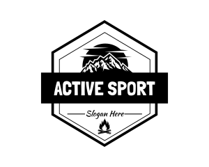 Fire - Mountain Outdoor Camp logo design