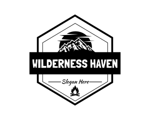 Survivalist - Mountain Outdoor Camp logo design