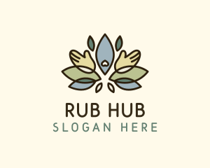 Rub - Lotus Hand Lineart logo design