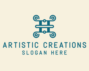 Creations - Fancy Pillar Letter H logo design