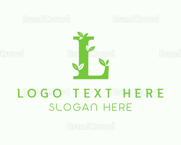 Plant Leaf Letter L Logo