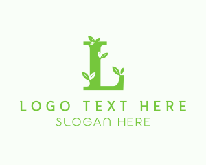 Vegan - Plant Leaf Letter L logo design