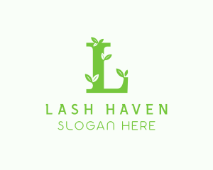 Plant Leaf Letter L logo design