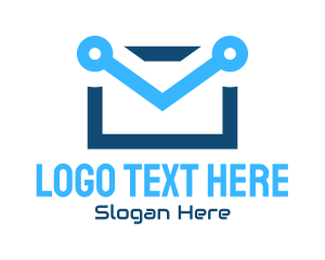 Message - Blue Circuit Email logo design