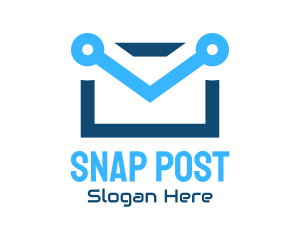 Postcard - Blue Circuit Email logo design