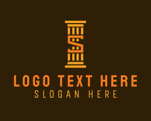 Law - Concrete Pillar Letter S logo design