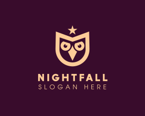 Nocturnal - Star Owl Bird logo design