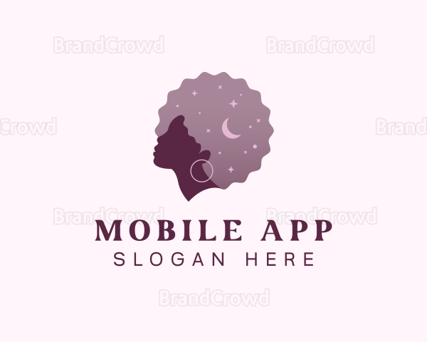 Purple Woman Afro Logo