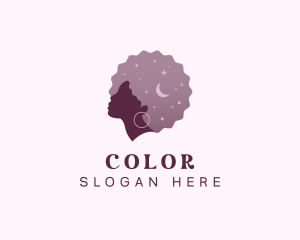 Purple Woman Afro Logo