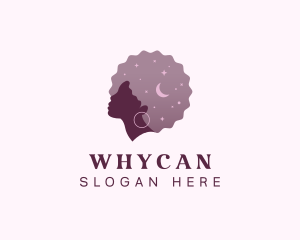 Purple Woman Afro Logo