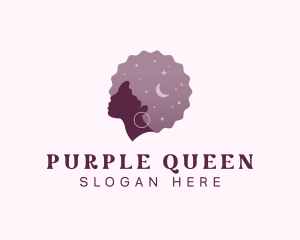 Purple Woman Afro logo design